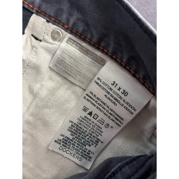 Dockers Mens Classic Fit Gray Pants 31x30 Cotton Blend Straight Leg Casual Wear - Picture 4 of 11